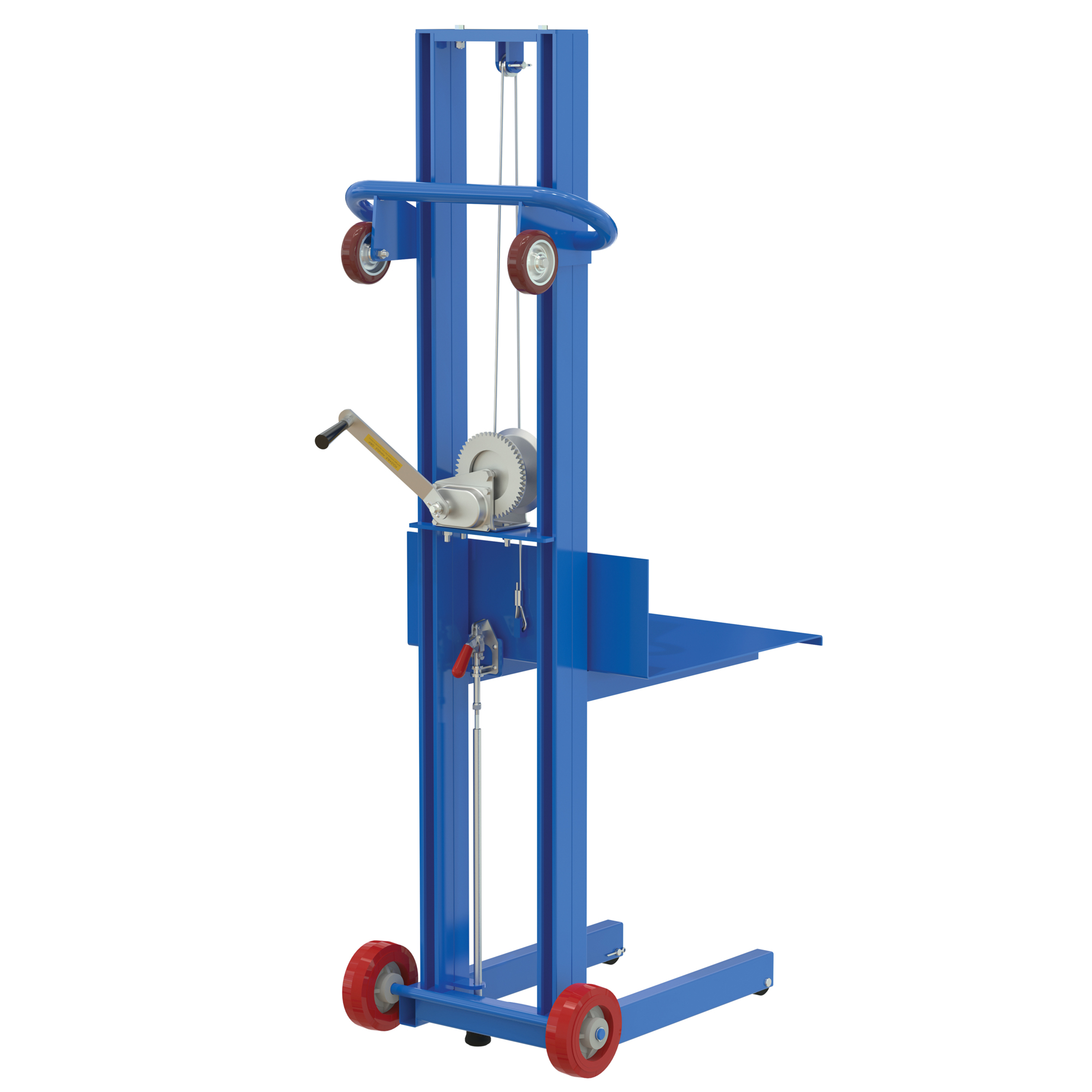 Vestil Steel Lift with Winch Floor Lock - 400-Lb. Capacity, Foot Pump Operation, Poly-on-Poly Wheels, Model# LLW-202058-FWFL